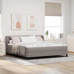 vidaXL Boxspringbed met hoofdeinde Taupe 180 x 200 cm Stof