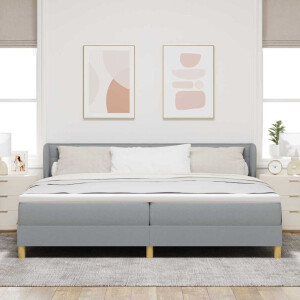 vidaXL Boxspringbed met matras Lichtgrijs 200 x 200 cm Stof