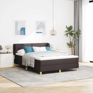 vidaXL Boxspringbed met matras Donkerbruin 160 x 200 cm Stof