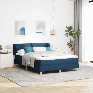 vidaXL Boxspringbed met hoofdeinde Blauw 140 x 200 cm Stof