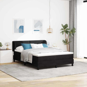 vidaXL Boxspringbed met hoofdeinde Zwart 160 x 200 cm Fluweel
