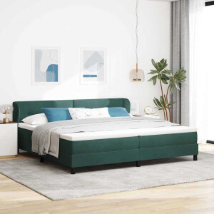 vidaXL Boxspringbed met hoofdeinde Donkergroen 200 x 200 cm Fluweel