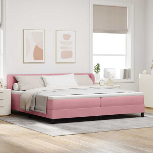 vidaXL Boxspringbed met hoofdeinde Roze 200 x 200 cm Fluweel