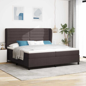 vidaXL Boxspring bed met matras Donkerbruin 200 x 200 cm Stof