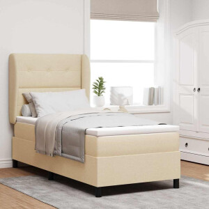 vidaXL Boxspring bed met matras met hoofdeinde Crème 80 x 200 cm Stof