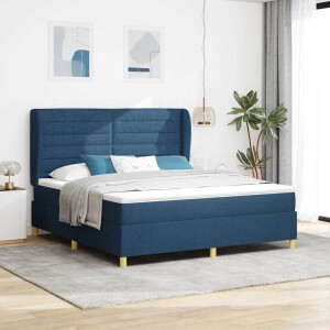 vidaXL Boxspringbed met matras met hoofdeinde Blauw 200 x 180 cm Stof