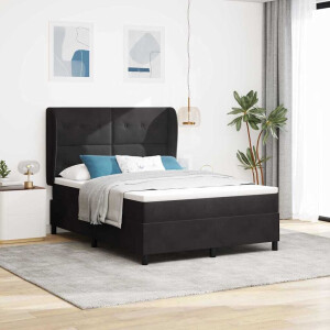 vidaXL Boxspringbed met matras Zwart 200 x 160 cm Fluweel