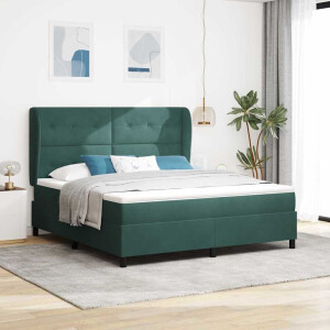 vidaXL Boxspringbed met matras Donkergroen 200 x 180 cm Fluweel