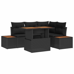 vidaXL Tuin Eetset met kussen 5 pcs Zwart en Bruin