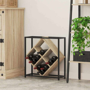 vidaXL Wijnrek Sonoma Eiken 51 x 18 x 52,5 cm Bewerkt hout