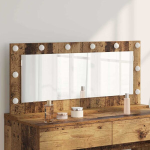 vidaXL Schmink Spiegel Rechthoekig Oudhout 100 x 45 x 18 cm