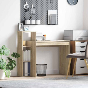 vidaXL Bureau met plank Sonoma Eiken 100 x 40 x 90 cm Bewerkt hout