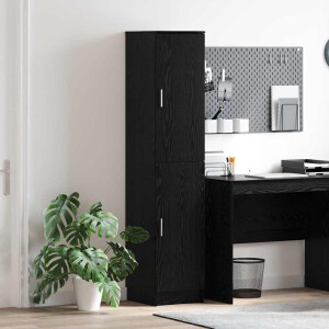 vidaXL Hoge kast Zwart Eiken 35 x 39 x 168 cm
