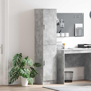 vidaXL Hoge kast Beton Grijs 35 x 39 x 168 cm