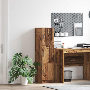 vidaXL Hoge kast Oudhout 31.5 x 32 x 122.5 cm