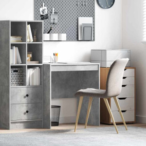 vidaXL Bureau Beton Grijs 70 x 50 x 76 cm