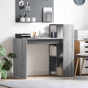 vidaXL Bureau met plank Grijs Sonoma 108 x 55 x 103.5 cm Bewerkt hout