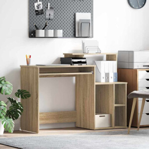 vidaXL Bureau met lade Sonoma Eiken 120,5 x 44 x 88,5 cm Bewerkt hout