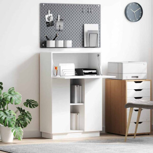 vidaXL Bureau met plank Wit 71,5 x 31,5 x 106,5 cm Bewerkt hout