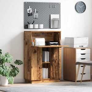 vidaXL Bureau met plank Oud Hout 71,5 x 31,5 x 106,5 cm Bewerkt hout