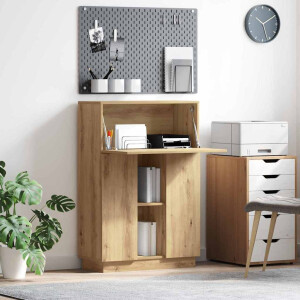 vidaXL Bureau Artisan Eiken 71,5 x 31,5 x 106,5 cm Bewerkt hout