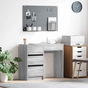 vidaXL Bureau met lade Grijs Sonoma 90 x 37,5 x 75 cm Bewerkt hout