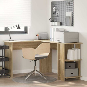 vidaXL Hoekbureau Sonoma Eiken 140 x 113,5 x 75 cm Bewerkt hout