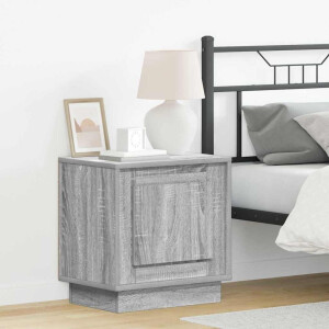 vidaXL Nachtkastje Grijs 44 x 34,5 x 45 cm Bewerkt hout