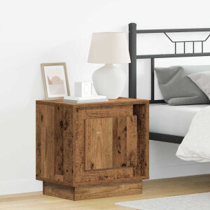 vidaXL Nachtkastje 2 pcs Oudhout 44 x 34,5 x 45 cm Bewerkt hout