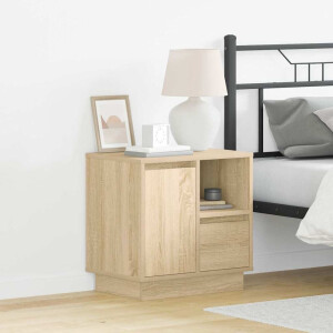 vidaXL Nachtkastje Sonoma Eiken 50 x 34,5 x 50 cm. Bewerkt hout