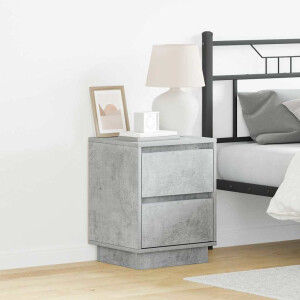 vidaXL Nachtkastje 2 pcs Beton Grijs 39 x 34,5 x 50 cm Bewerkt hout