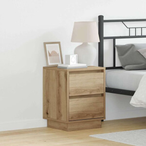 vidaXL Nachtkastje 2 pcs Artisan Eiken 39 x 34,5 x 50 cm Bewerkt hout