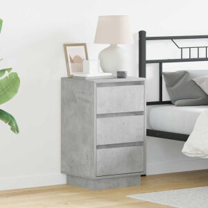 vidaXL Nachtkastje met lade Beton Grijs 39 x 34,5 x 65 cm Bewerkt hout