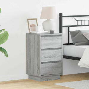 vidaXL Nachtkastje met lade Grijs 39 x 34,5 x 65 cm Bewerkt hout