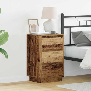 vidaXL Nachtkastje met lade Oudhout 39 x 34,5 x 65 cm Bewerkt hout