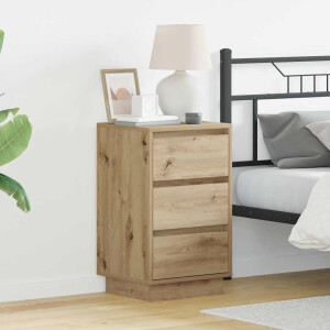 vidaXL Nachtkastje Artisan Eiken 39 x 34,5 x 65 cm Bewerkt hout