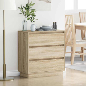 vidaXL Nachtkastje Sonoma Eiken 71 x 34,5 x 75 cm Bewerkt hout