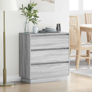 vidaXL Nachtkastje met lade Grijs 71 x 34,5 x 75 cm Bewerkt hout