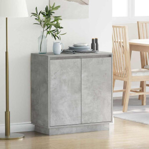 vidaXL LED Sideboard voor Betongrijs 71 x 34,5 x 75 cm Bewerkt hout