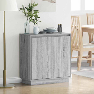 vidaXL LED Sideboard voor Grijs sonoma 71 x 34,5 x 75 cm Bewerkt hout
