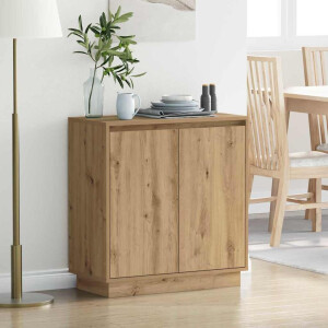 vidaXL LED Sideboard Artisanaal eiken 71 x 34,5 x 75 cm Bewerkt hout