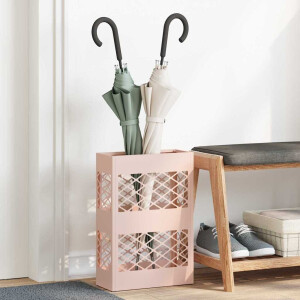 vidaXL Paraplu Standaard Roze 28 x 12 x 41 cm Staal