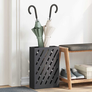 vidaXL Paraplu Standaard Zwart 28 x 12 x 41 cm Staal