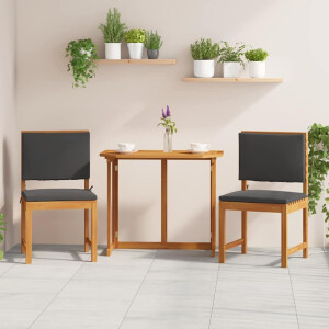 vidaXL Tuinstoel met kussen 2 pcs Bruin Massief acaciahout