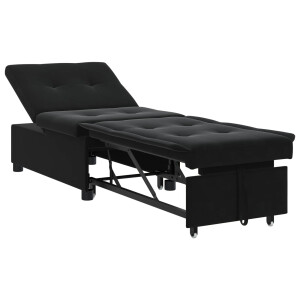 vidaXL Slaapbank Zwart 194 x 67 x 82 cm Fluweel