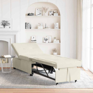 vidaXL Slaapbank Crème 194 x 67 x 82 cm Fluweel