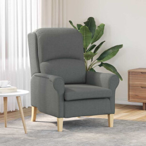 vidaXL Fauteuil Donkergrijs Stof