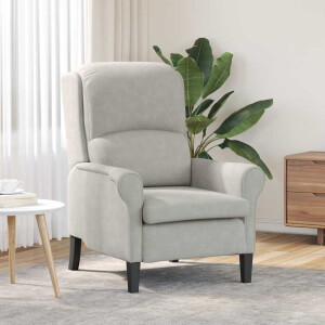 vidaXL Fauteuil Lichtgrijs 76 x 94 x 102 cm Microvezel