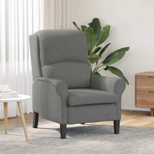 vidaXL Fauteuil Donkergrijs 76 x 94 x 102 cm Microvezel