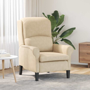 vidaXL Fauteuil Crème 76 x 94 x 102 cm Microvezel